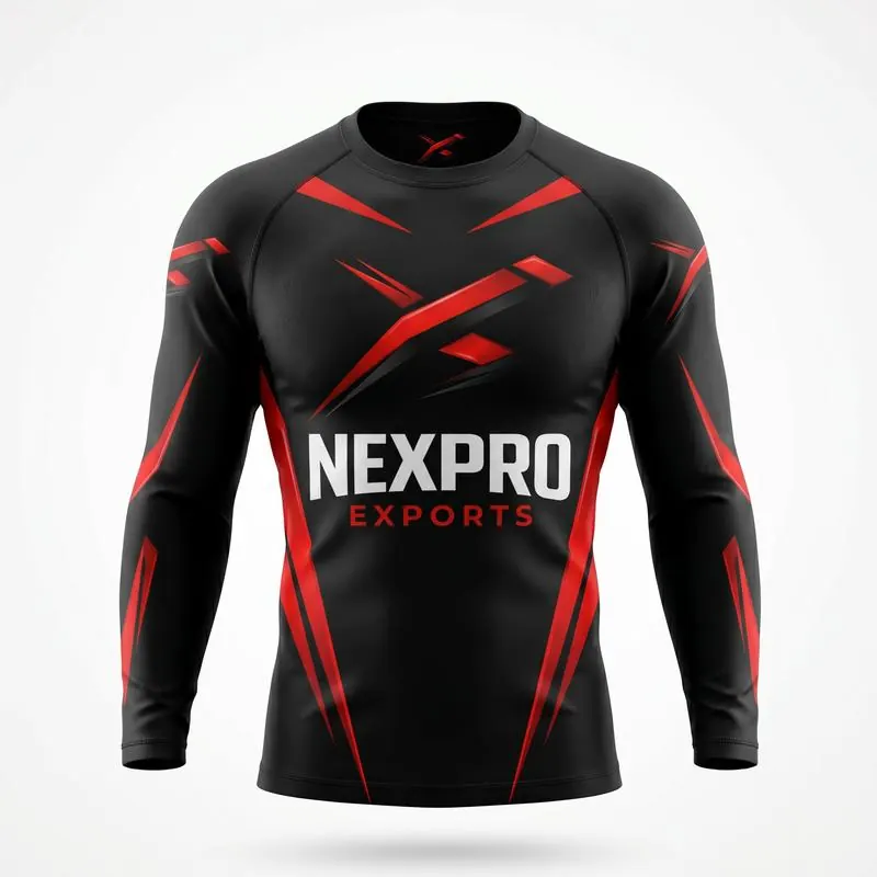 Rash Guard Long Sleeve BJJ MMA Grappling Custom – Nexpro Exports